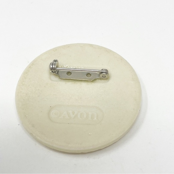 Vintage Avon Round Floral Brooch Pin Ceramic/Porcelain - Picture 4 of 5